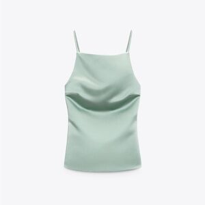 Zara limited edition satin effect back open top